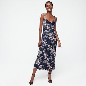 NWT Silk midi dress in baroque floral size 6 J. Crew Collections